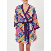 Gilet La Fiancee Du Mekong Kimono fluide imprimé MARIGOLD