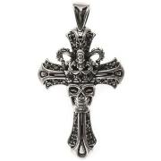 Pendentifs Orusbijoux Croix Royale Tête De Mort Pendentif Pierre Noire