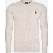 Pull Lyle &amp; Scott Pull en coton mérinos à col ras du cou - gris cl...