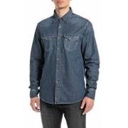 Chemise Replay M4981 .000.26C 70A-007 - 6.5 OZ DEEP BLUE DENIM