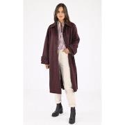 Manteau Tara Jarmon Long manteau laine Marly Prune-047919