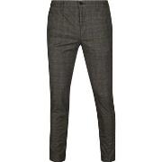 Pantalon Alberto Rob Chino A Carreaux Gris Marron