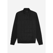 Pull Lyle &amp; Scott Sweatshirt quart de zip matelassé Hybrid - noir ...