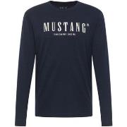 T-shirt Mustang T-shirt coton col rond manches longues droit