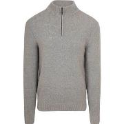 Sweat-shirt Suitable Half Zip Pull-over Laine Boiled Gris