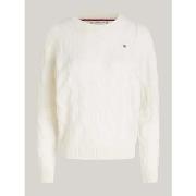 Sweat-shirt Tommy Hilfiger Pull torsadé blanc