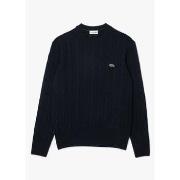 Sweat-shirt Lacoste Pull torsadé marine en laine