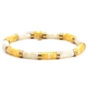 Bracelets Sixtystones Bracelet Perles Heishi Jaspe Jaune -Medium-18cm