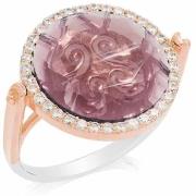 Bijoux Orusbijoux Bague Disque Argent Rose Pierre Poudre