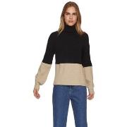 Pull Vila Noos Ril Blocking Knit L/S - Black/Natural Mel