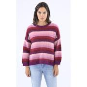 Pull Les Tricots De Lea Pull mohair et alpaga à rayures colorées-04777...