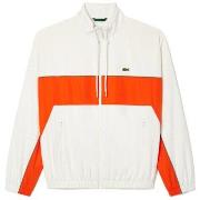 Sweat-shirt Lacoste VESTE SPORTSUIT COURTE DÉPERLANTE BLANCHE ET ORANG...