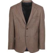 Veste Suitable Pied De Poule Colbert Laine Marron