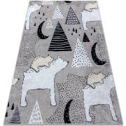 Tapis Rugsx Tapis lavable JUNIOR 51974.802 Ours, animaux pour 80x150 c...