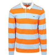 Sweat-shirt Mcgregor Rugbyshirt Bleu Orange Rayé