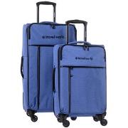 Valise Travel World Set de 2 valises Souple (L-76cm) (S-56cm) BAP BLUE...