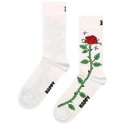 Chaussettes Happy socks Rose sock white