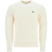 Pull Lacoste Pull col rond en laine cardee torsadee