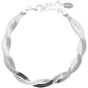 Bracelets Orusbijoux Bracelet Argent Rhodié Doubles Mailles Serpentine