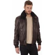 Blouson Patrouille De France Blouson pilote cuir Rafal Brown-038680