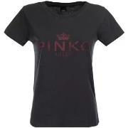 T-shirt Pinko T-shirt rose logo noir