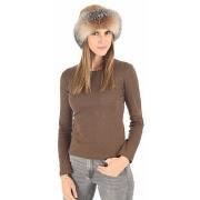 Chapeau Helma Toque agneau et fourrure renard camel-044785