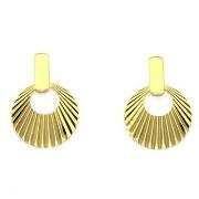 Boucles oreilles Brillaxis Boucles d'oreilles or jaune 18K cercle stri...