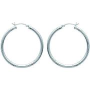 Boucles oreilles Brillaxis Créoles argent rhodié 40mm