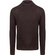 Sweat-shirt Profuomo Pull Turtleneck Merino Marron Foncé