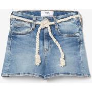 Short enfant Le Temps des Cerises Short tiko taille haute en jeans ble...