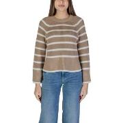 Pull Vila VICASIA L/S STRIPED SHORT KNIT TOP/PB 14103369