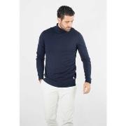 Pull Hollyghost Pull homme col cheminée navy - Touché cachemire