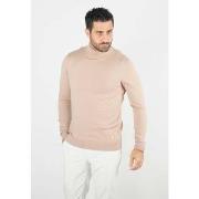 Pull Hollyghost Pull homme col cheminée beige - Touché cachemire