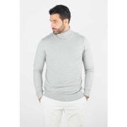 Pull Hollyghost Pull homme col roulé gris - Touché cachemire