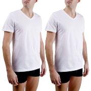 T-shirt Pierre Cardin Lot de 2 t-shirts homme en col v avec broderie s...