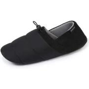 Chaussons Isotoner Chaussons slippers Homme maille et suédine Noir