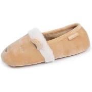 Chaussons Isotoner Chaussons slippers Femme 3D microvelours Beige