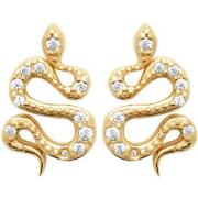 Boucles oreilles Brillaxis Boucles d'oreilles puces serpent plaqué or