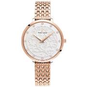 Montre Pierre Lannier EOLIA Cadran Blanc Bracelet Acier Doré rose