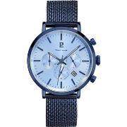 Montre Pierre Lannier BARON Cadran Bleu Bracelet Acier Milanais Bleu