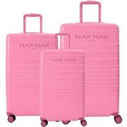 Valise Naf Naf Ensemble de 3 valises S/M/L DAISY LIGHT FUSHIA