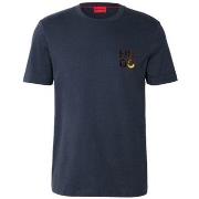 T-shirt BOSS T-SHIRT EN JERSEY DE COTON BLEU MARINE AVEC LOGO REVISITÉ...