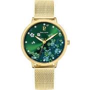 Montre Pierre Lannier TALLIA Doré Cadran Vert Bracelet Acier milanais ...