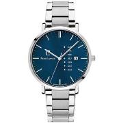 Montre Pierre Lannier Coffret DATA Argenté Cadran Bleu Bracelet Cuir B...