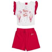 Ensembles enfant Guess Ensemble Fille T Shirt + Short Rose/Blanc A82G1...