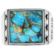 Bijoux Orusbijoux Chevalière Homme étoiles Turquoise Argent