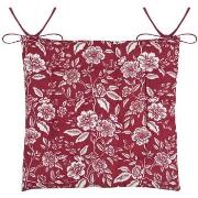 Galettes de chaise Stof Coussin de chaise Bibury floral rouge en coton