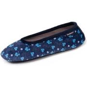 Chaussons Isotoner Chaussons ballerines Femme Bleu fleur