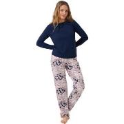 Pyjamas / Chemises de nuit Lisca Pyjama pantalon large top manches lon...