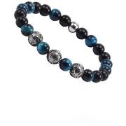 Bracelets Sixtystones Bracelet Homme Perles œil Tigre Bleu -18cm